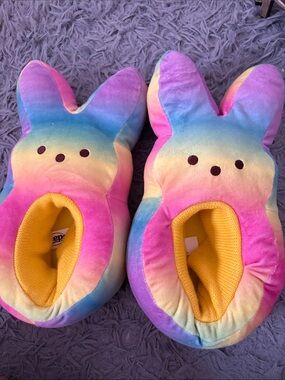 Kids Tie-Dye Bunny Footie Slippers - Multicolor